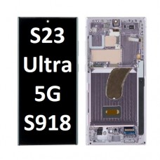 Samsung Galaxy SM-S918 (S23 Ultra 5G) OLED and Touch screen with frame (Original Service Pack) [LAVENDER / LIGHT PINK] GH82-30465D/30466D